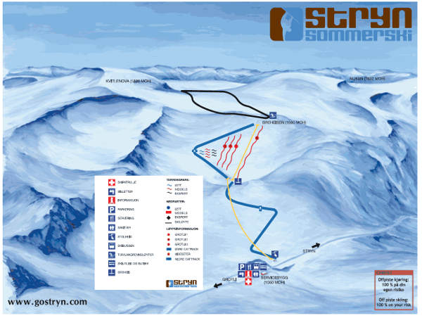 Stryn Summer Ski Ski Resort Piste Map