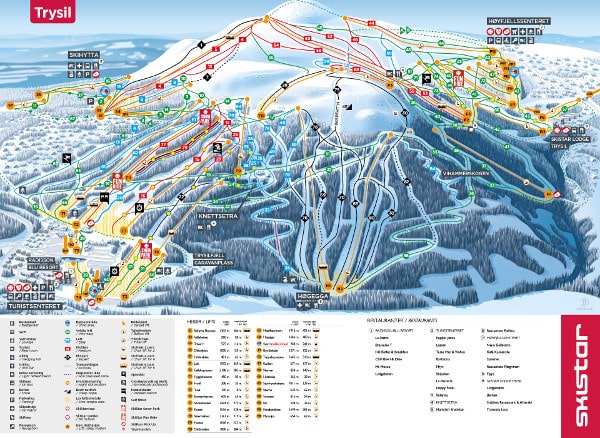 Trysil Ski Resort Piste Map