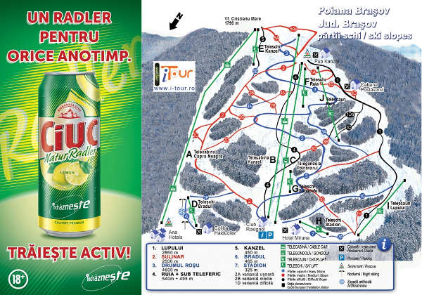 Poiana Brasov Ski Resort Piste Map