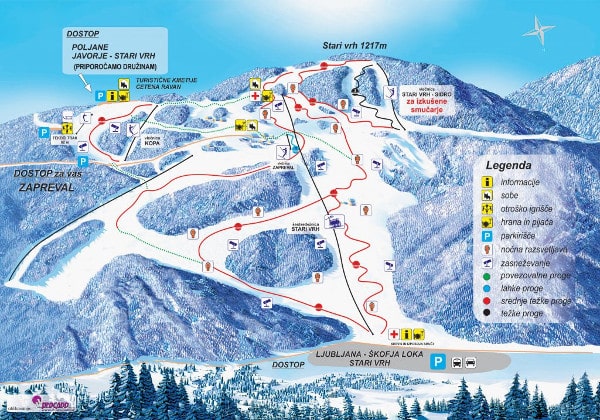 Stari VRH Piste Ski Map