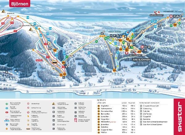 Bjornen Piste Ski Map
