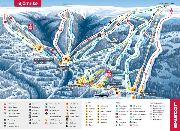 Bjornrike Piste Ski Map