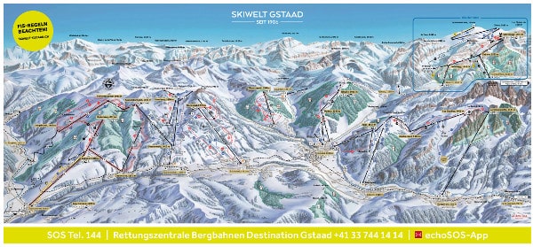 Gstaad Ski Resort Piste Ski Map