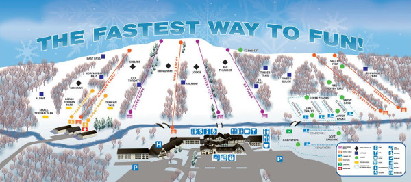 Alpine Valley Ski Resort Piste Map