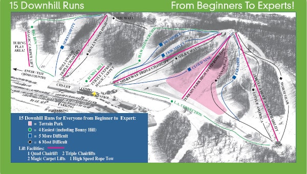 Andes Tower Hills Ski Resort Piste Ski Map