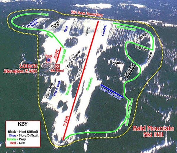 Bald Mountain Ski Resort Piste Map