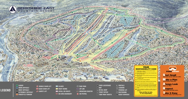 Berkshire East Piste Ski Map
