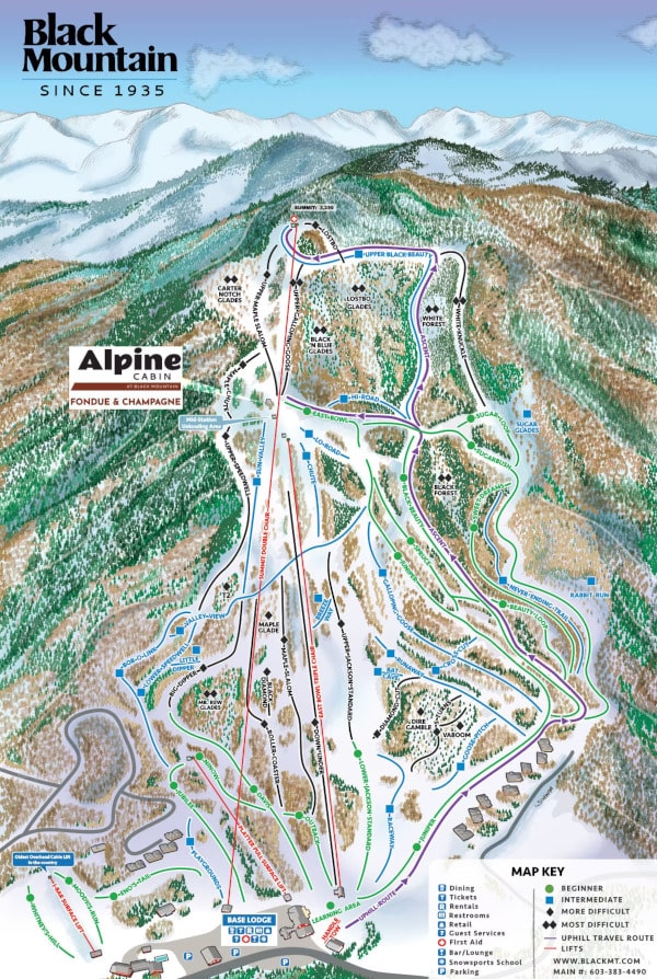 Black Mountain, New Hampshire Ski Resort Piste Map