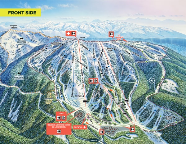 Brundage Mountain Frontside Ski Resort Piste Map