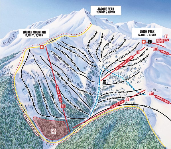 Copper Mountain Ski Resort Piste Ski Map