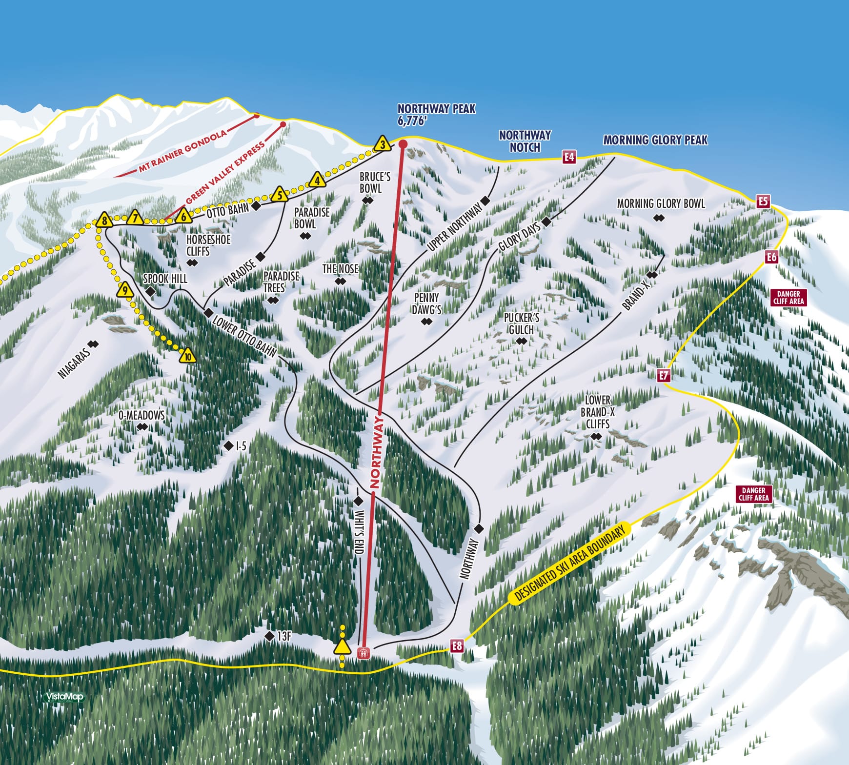 Crystal Mountain Northway Resort Piste Map