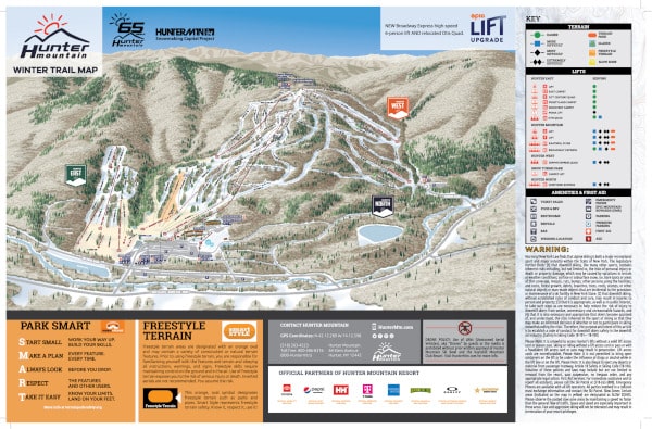 Hunter Mountain Ski Resort Piste Ski Trail Map