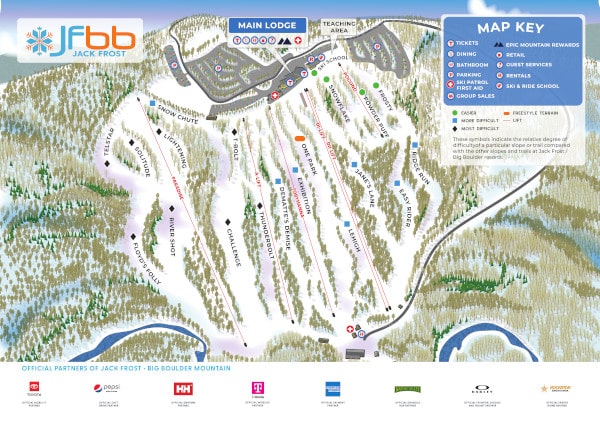 Jack Frost Ski Resort Piste Map