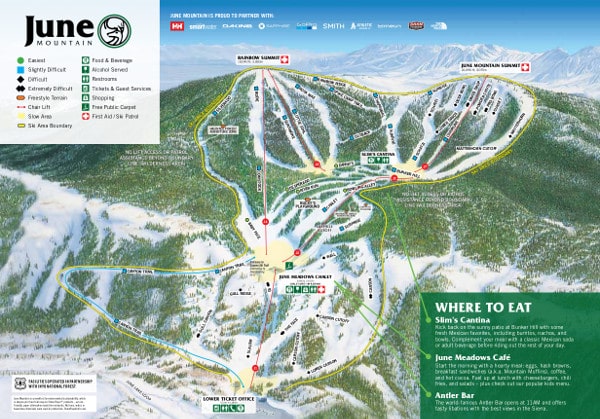 June Mountain Ski Resort Piste Map
