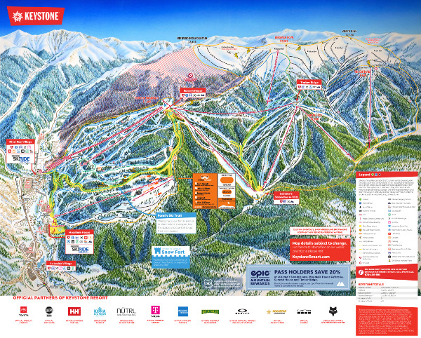 Keystone Ski Resort Piste Ski Map