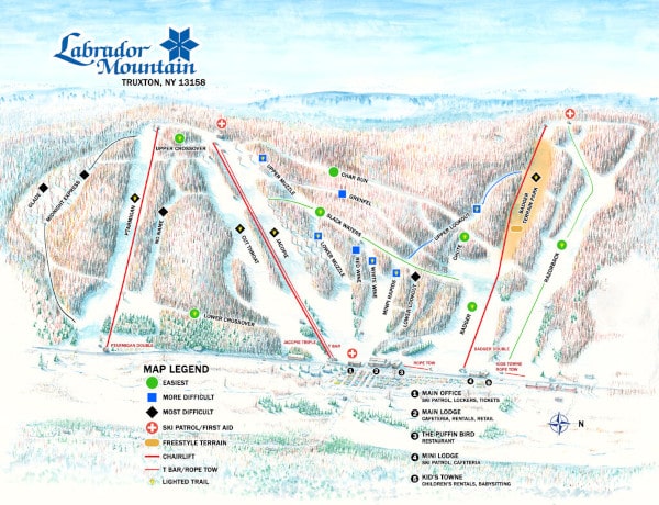 Labrador Mountain Ski Resort Piste Map