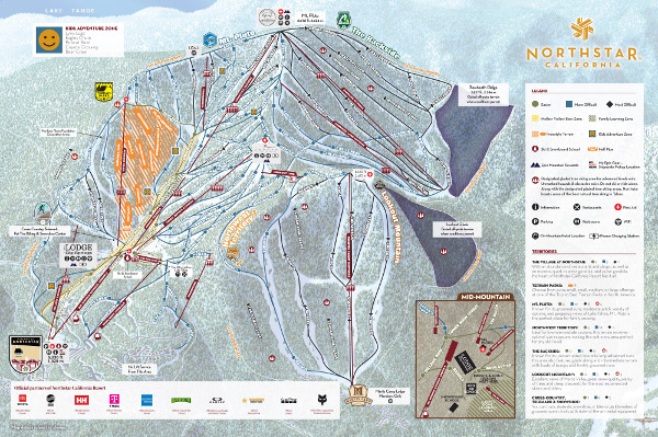Northstar at Tahoe Ski Resort Piste Ski Trail Map