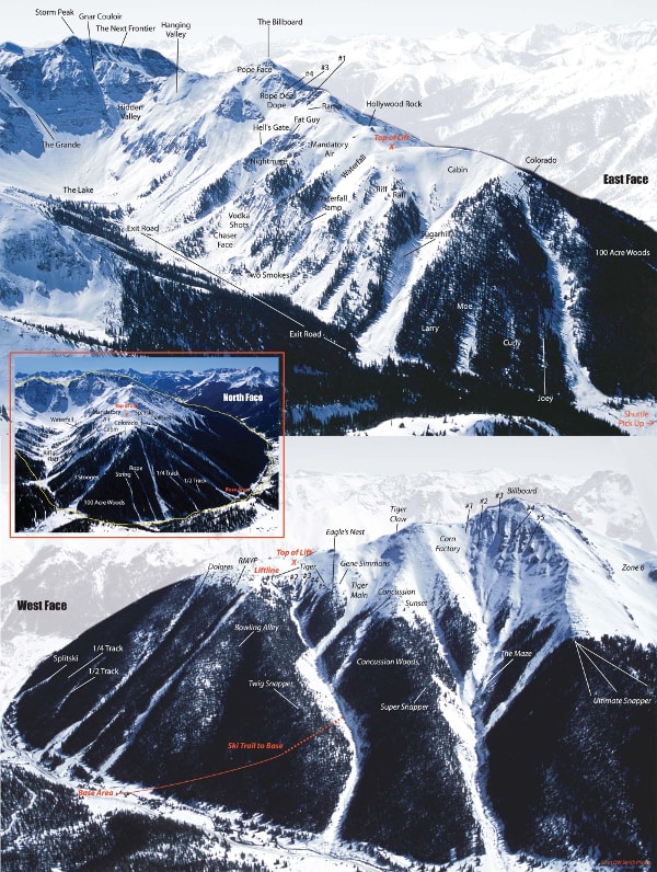 Silverton, Colorado Ski Resort Piste Map