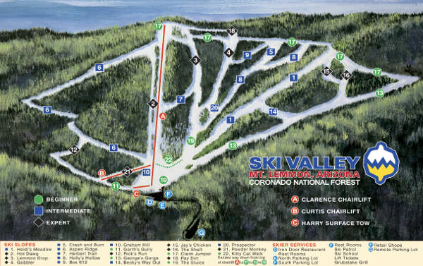 Ski Valley Mount Lemmon Piste Map