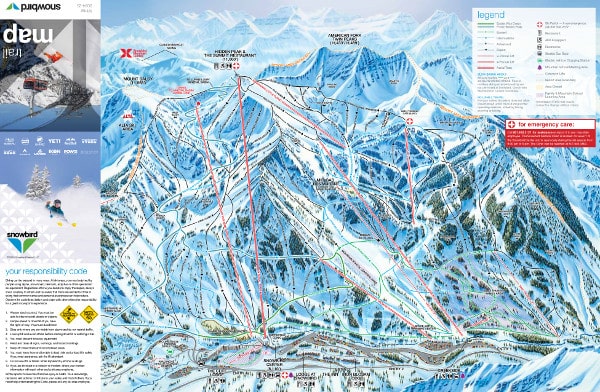 Snowbird Ski Resort Piste Ski Trail Map