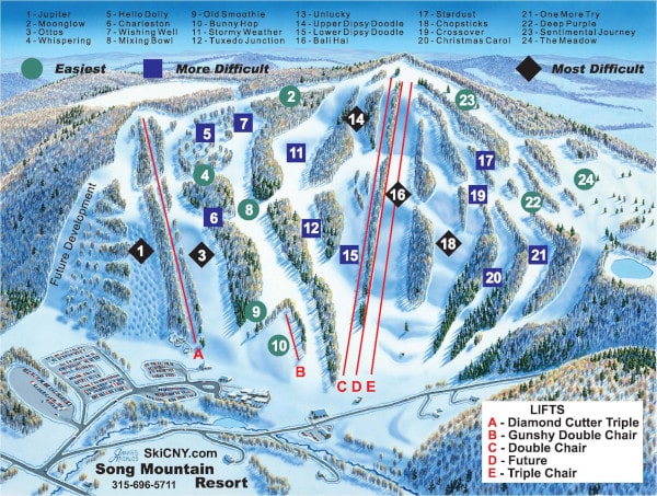 Song Mountain Ski Resort Piste Map