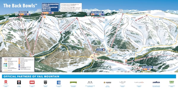 Vail Ski Resort Piste Map Back Bowls 2026