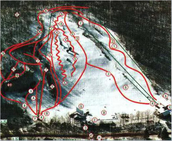 Woodbury Ski Resort Piste Map