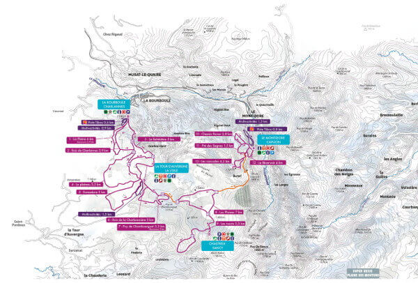Sancy West Snow Shoeing Trail Map